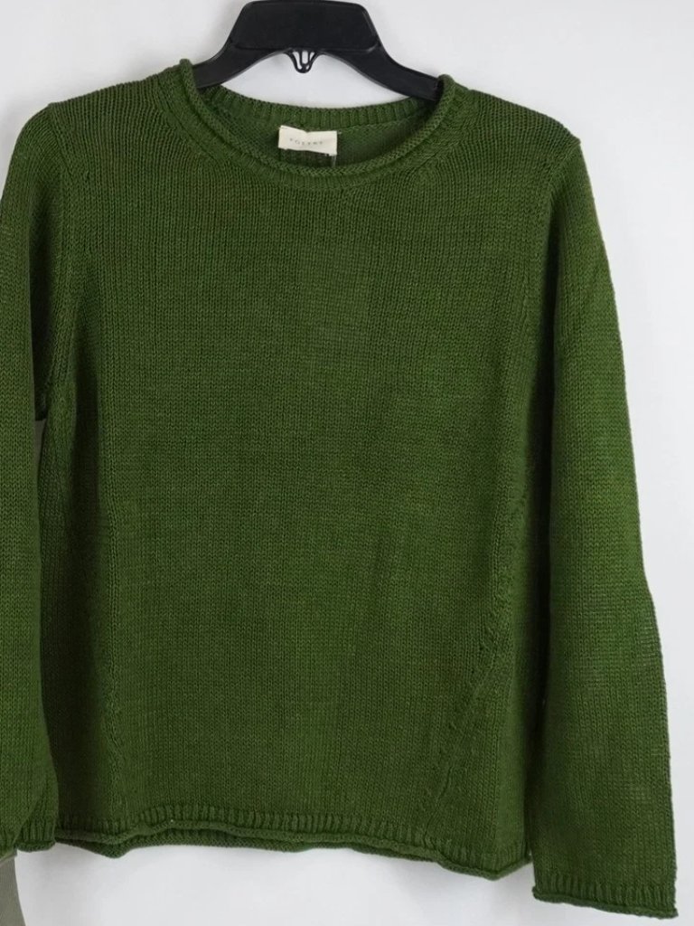 Poetry Sweater In Forest Linen Blend School Office Work Casual Comfy Meeting